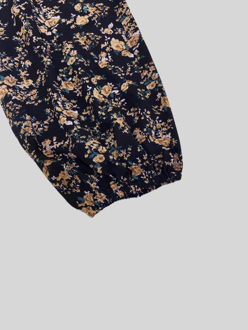 Plus Size Women'S Floral Lace Patchwork V Neck Dress, Casual Slim Fit Long Sleeve Dress for Spring & Fall Seasons, Casual Wear