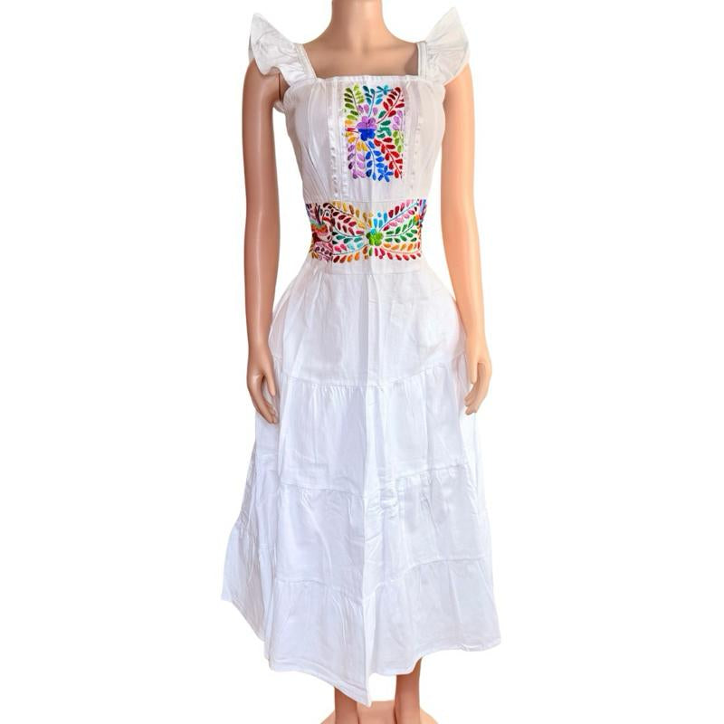 Isa Dress - Hand Embroidered Mexican Dress Made in Mexico