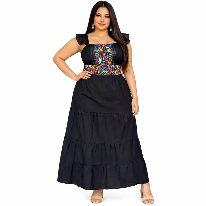 Isa Dress - Hand Embroidered Mexican Dress Made in Mexico