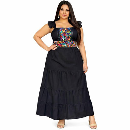 Isa Dress - Hand Embroidered Mexican Dress Made in Mexico