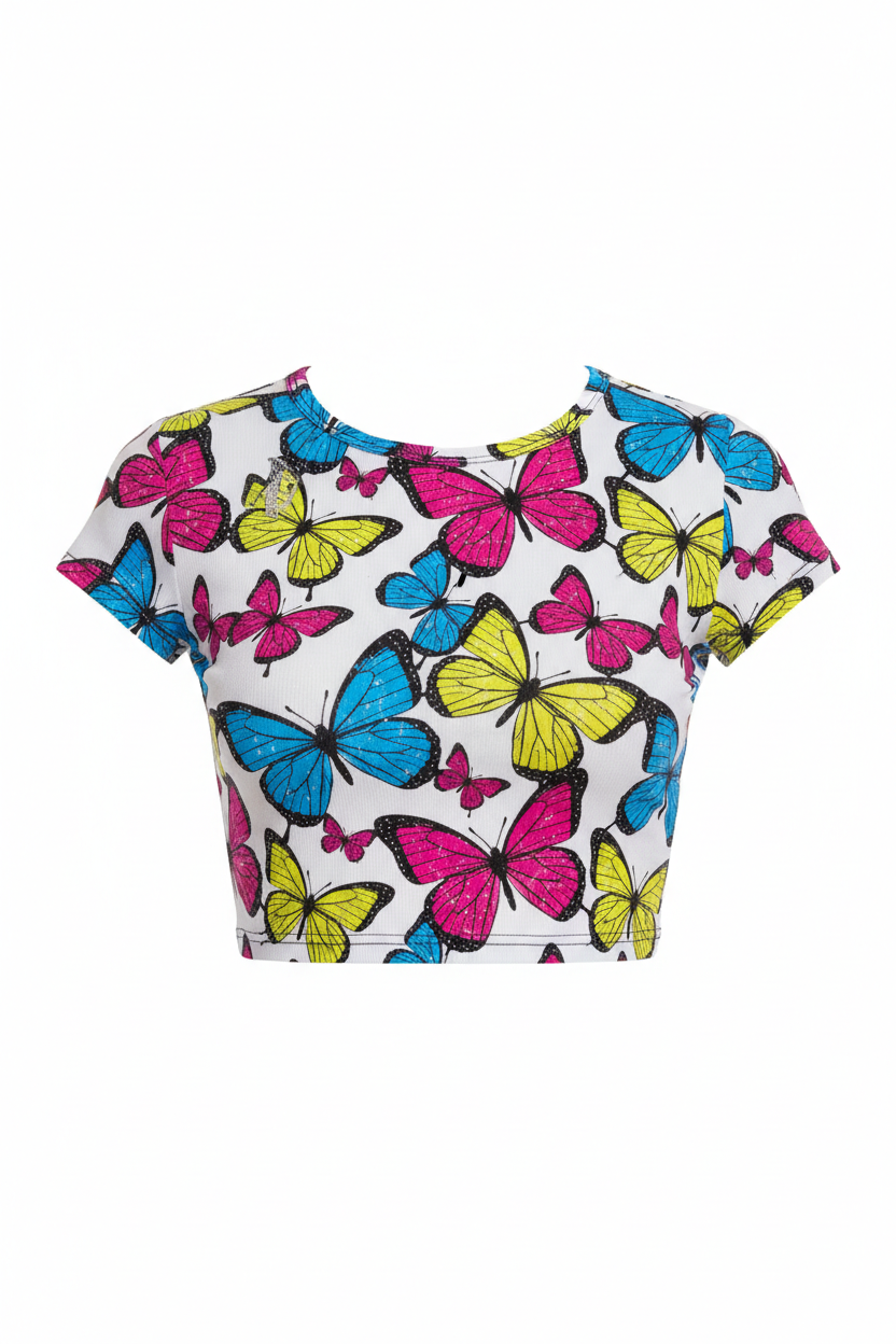 Y2K Butterfly Crop Top